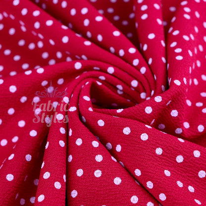 FS589 Polka Dots Liverpool Fabric | Fabric | blue, dots, drape, Elastane, Fabric, fashion fabric, Liverpool, New, Polka dots, polyester, Powder blue, red, sewing, spot, spots, stretch, Stretchy, textured, Waffle, White | Fabric Styles