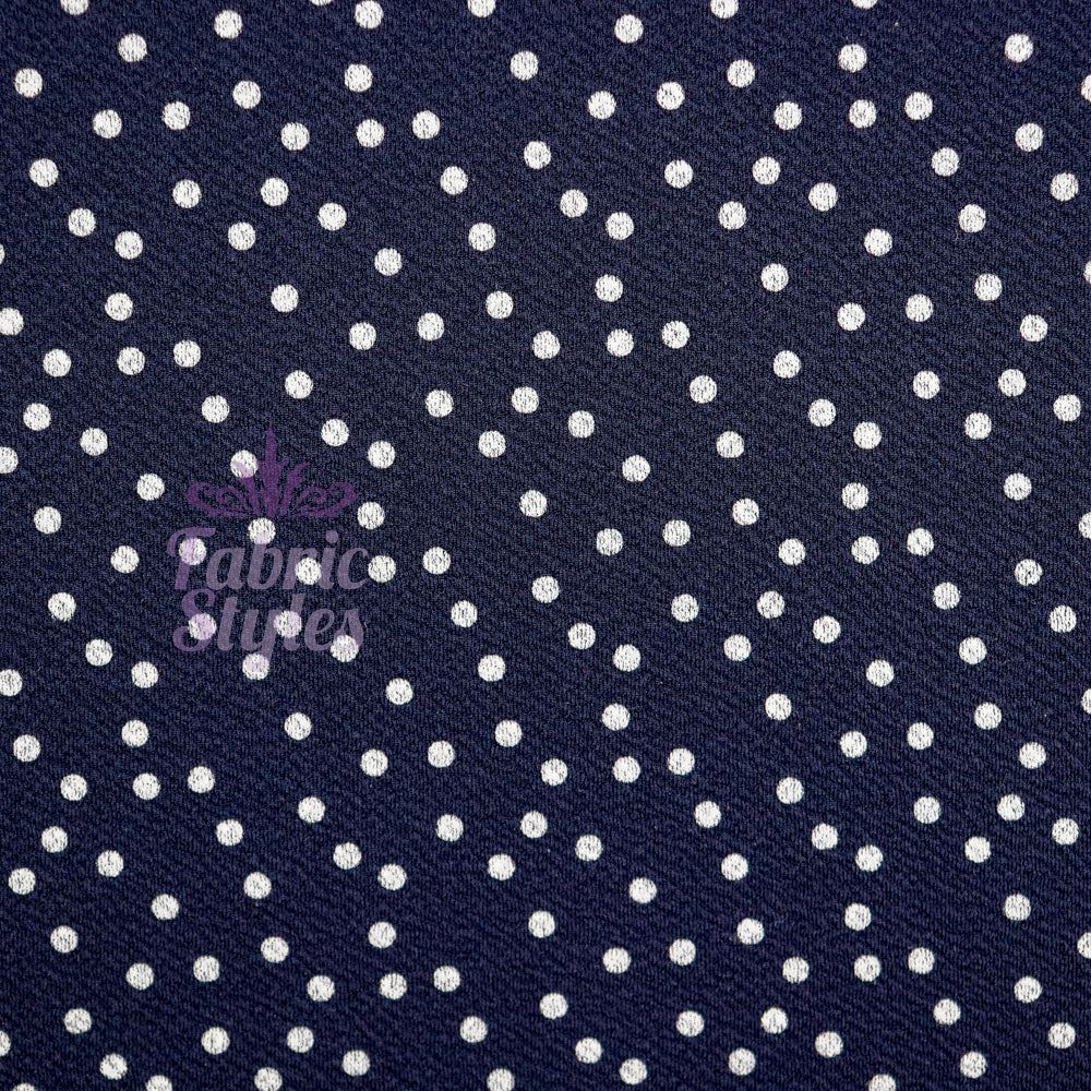 FS589 Polka Dots Liverpool Fabric | Fabric | blue, dots, drape, Elastane, Fabric, fashion fabric, Liverpool, New, Polka dots, polyester, Powder blue, red, sewing, spot, spots, stretch, Stretchy, textured, Waffle, White | Fabric Styles