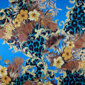 FS978 Leopard Chain Floral | Fabric | Fabric, fashion fabric, Floral, jersey, Leopard, Purple, scuba, sewing, stretch, White | Fabric Styles
