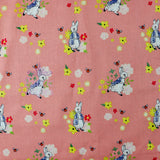 FS689_4 Peter Rabbit Floral Bees | Fabric | blue, Brand, Branded, Children, Cotton, drape, Fabric, fashion fabric, Floral, Florals, Kids, Light blue, making, Peter, Peter Rabbit, Rabbit, sewing, Skirt | Fabric Styles