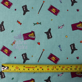 FS976_2 Charlie & The Chocolate Factory Sweets | Fabric | blue, Brand, Branded, Children, Cotton, Cotton SALE, drape, Fabric, fashion fabric, Kids, Light blue, making, Rabbit, Roald Dahl, Sale, sewing, Skirt, willy wonka | Fabric Styles