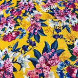 FS352 Delphinium Floral | Fabric | Babywear, Blossom, Daisy, Double Jersey, Dress making, Fabric, fashion fabric, Floral, jersey, Jersey Knit, Pink, Purple, Rompers, Scuba, Skirt, Stretch, Stretchy, Trousers, White | Fabric Styles