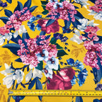 FS352 Delphinium Floral | Fabric | Babywear, Blossom, Daisy, Double Jersey, Dress making, Fabric, fashion fabric, Floral, jersey, Jersey Knit, Pink, Purple, Rompers, Scuba, Skirt, Stretch, Stretchy, Trousers, White | Fabric Styles