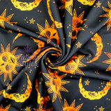FS1046 Sun and Moon | Fabric | Black, Fabric, limited, Marcella, moon, orange, Sale, sun | Fabric Styles