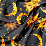 FS1046 Sun and Moon | Fabric | Black, Fabric, limited, Marcella, moon, orange, Sale, sun | Fabric Styles