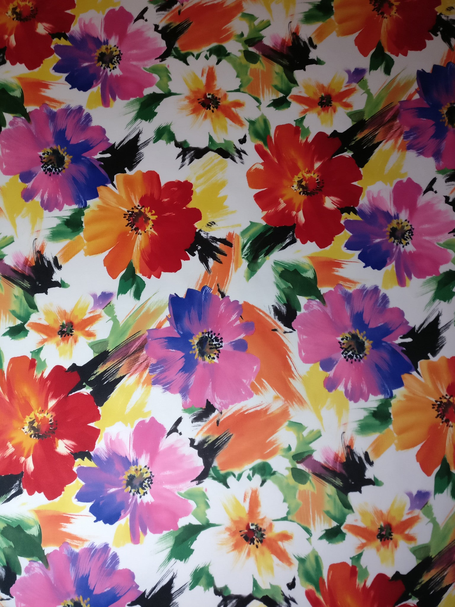 FS092 Rainbow Floral Scuba Fabric | Fabric Styles