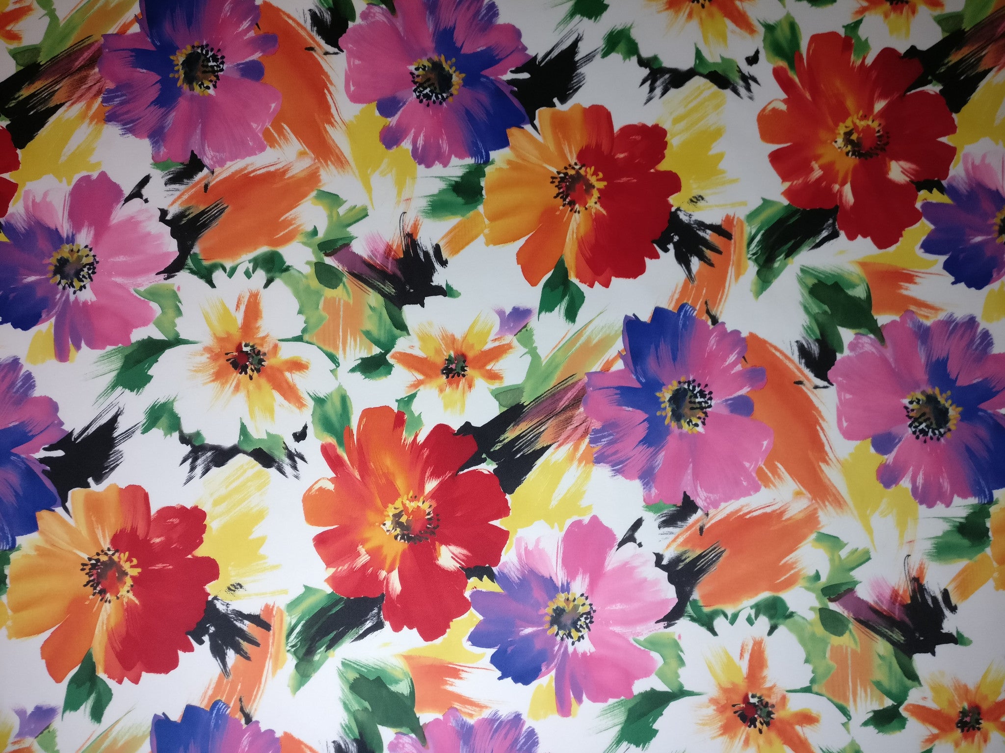 FS092 Rainbow Floral Scuba Fabric | Fabric Styles