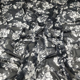 FS038 Black/Grey Floral Print Woven Chiffon Fabric | Fabric | Black, Chiffon, Discounted, drape, Fabric, fashion fabric, Floral, Flower, Grey, Limited, making, Monochrome, Sale, scarf, scarves, sewing, Watercolour, Woven | Fabric Styles