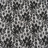 FS061_1 Floral Black Ivory Lace Fabric | Fabric | Black, drape, Fabric, fashion fabric, Floral, Flower, Ivory, Lace, making, Nylon, Polyester, Sale, sewing, Stretch, Stretchy | Fabric Styles