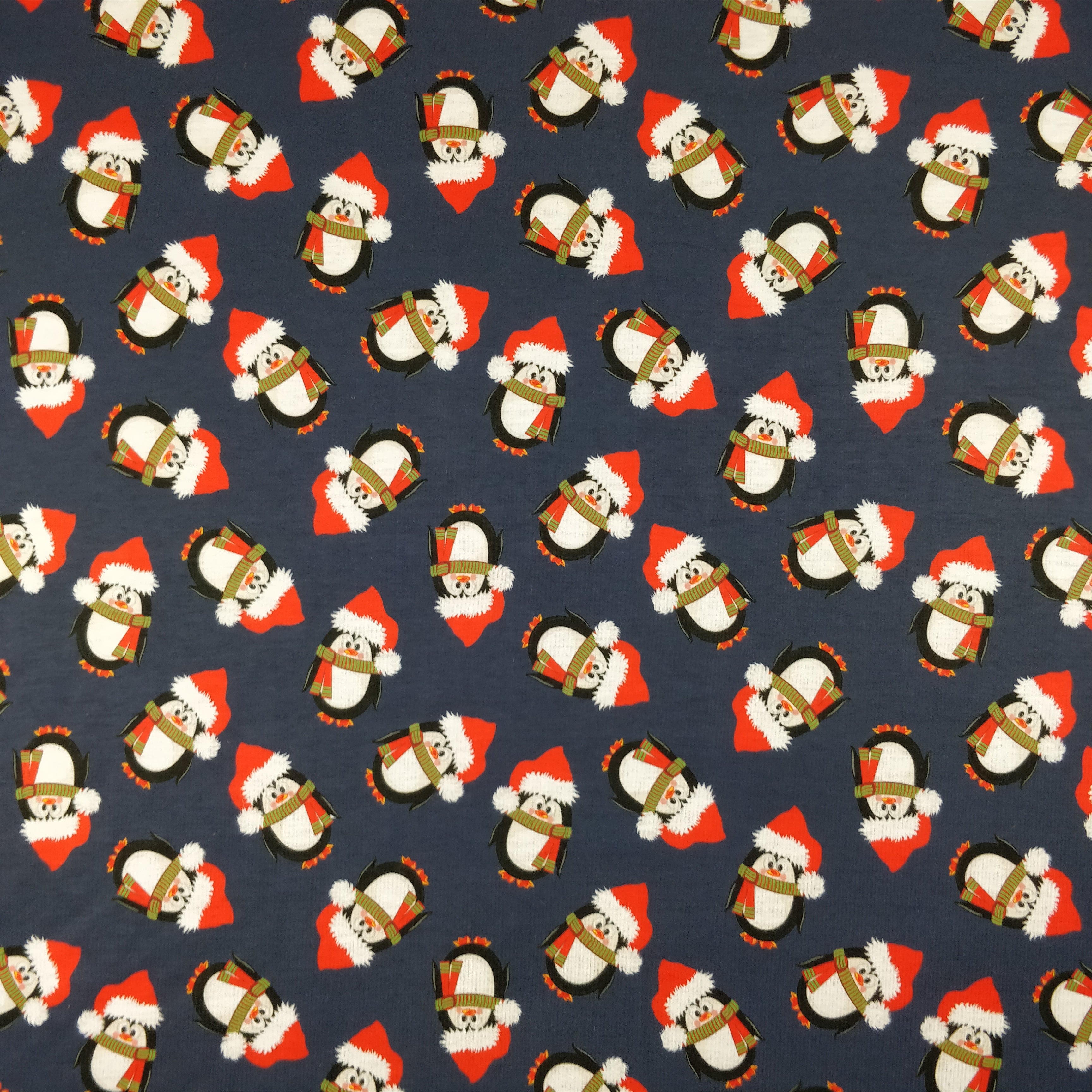 FS155 Penguin Santa Navy Base | Fabric Styles