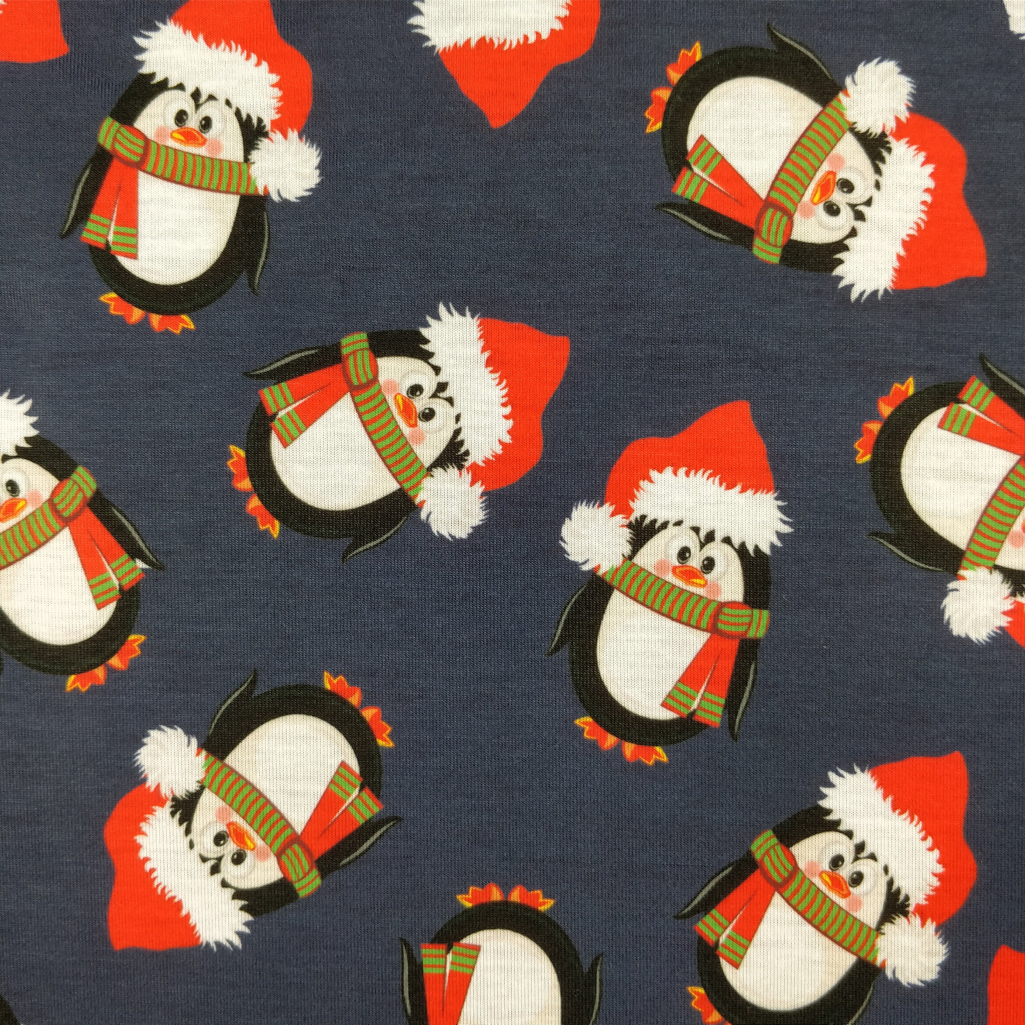 FS155 Penguin Santa Navy Base | Fabric Styles