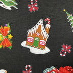 LAST 3m FS077 Christmas Print, Snowman, Tree | Fabric Styles