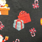LAST 3m FS077 Christmas Print, Snowman, Tree | Fabric Styles