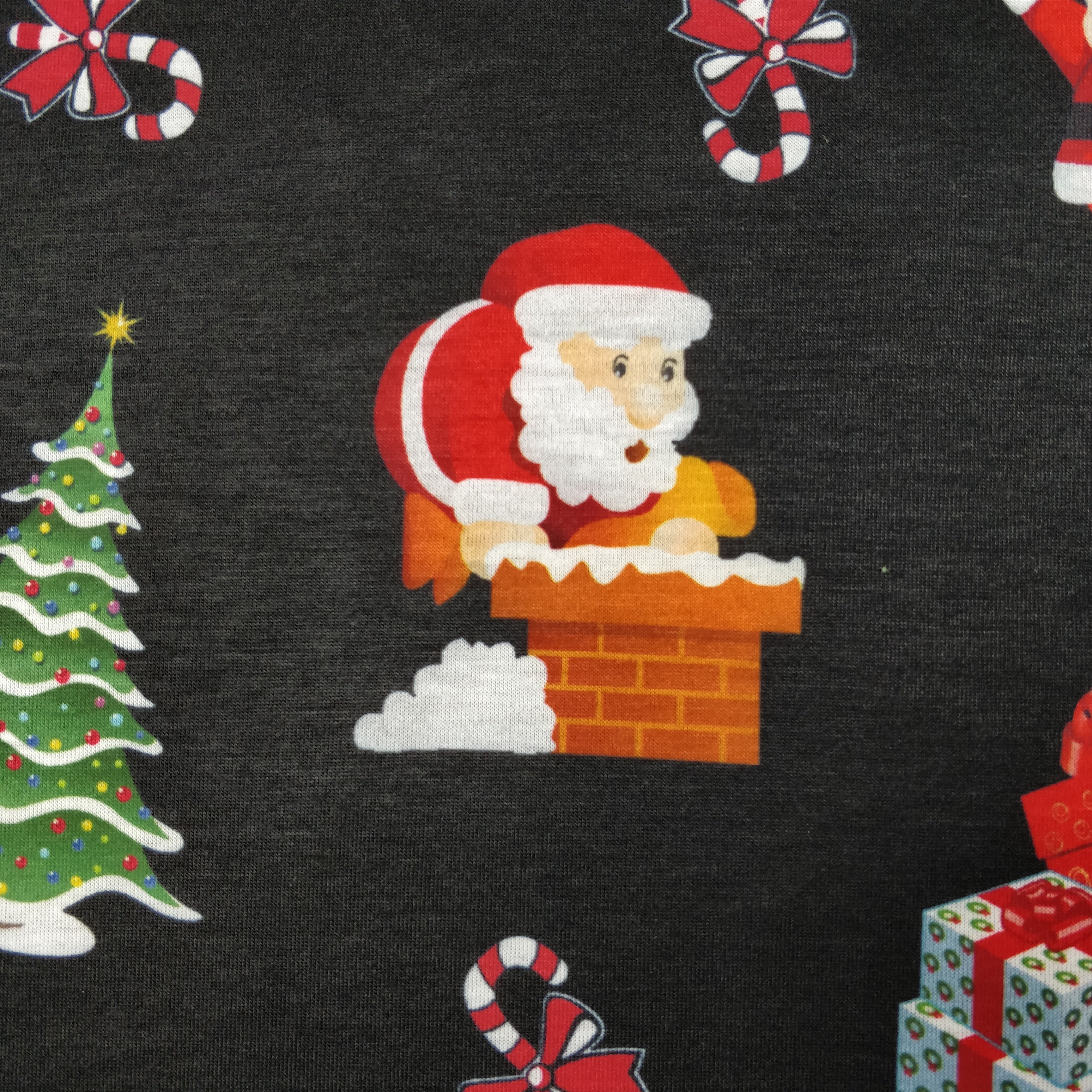 LAST 3m FS077 Christmas Print, Snowman, Tree | Fabric Styles