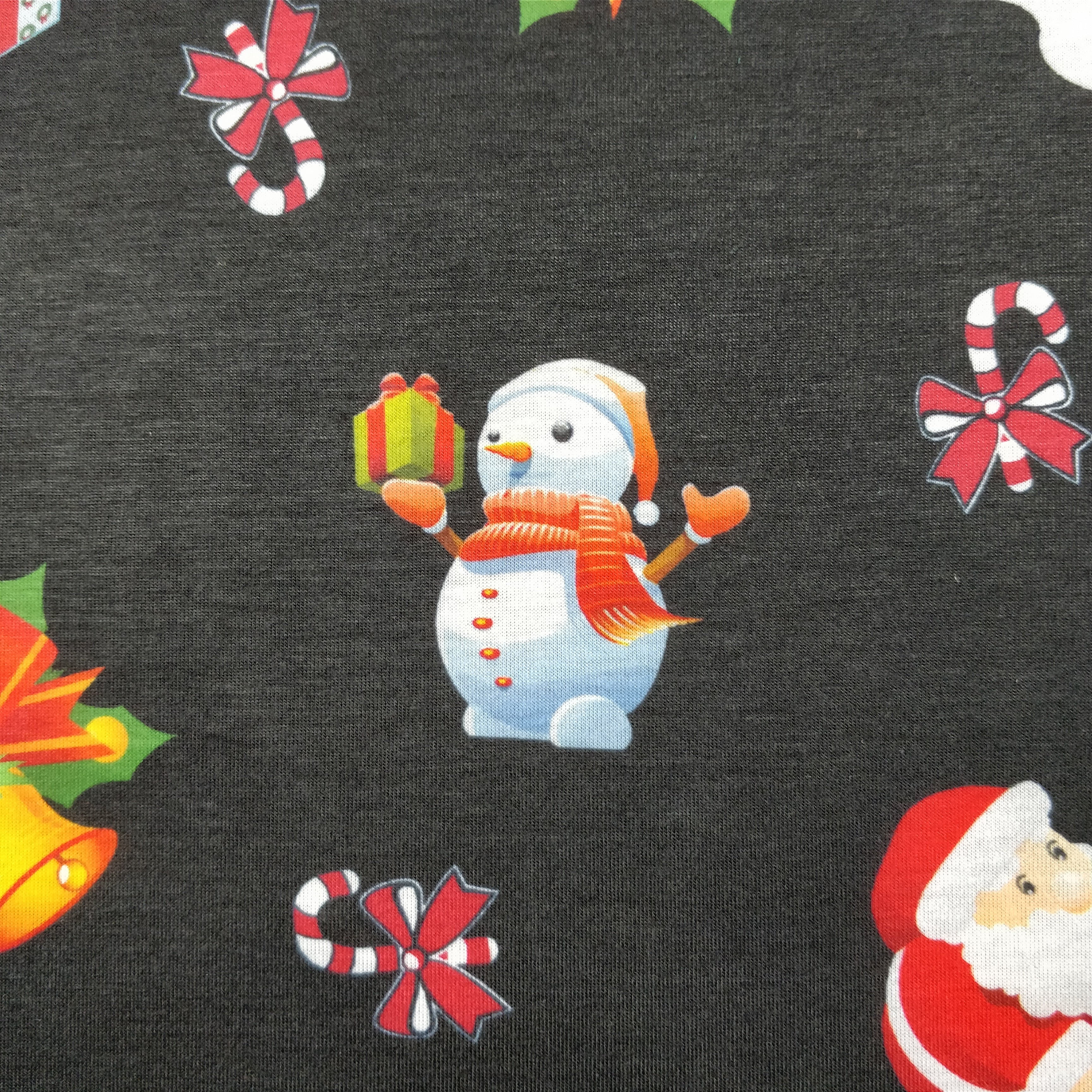 LAST 3m FS077 Christmas Print, Snowman, Tree | Fabric Styles