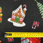 LAST 3m FS077 Christmas Print, Snowman, Tree | Fabric Styles
