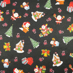 LAST 3m FS077 Christmas Print, Snowman, Tree | Fabric Styles