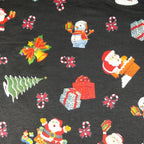 LAST 3m FS077 Christmas Print, Snowman, Tree | Fabric Styles