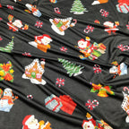 LAST 3m FS077 Christmas Print, Snowman, Tree | Fabric Styles