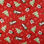 LAST 2m FS076 Christmas Print, Snowman, Tree | Fabric Styles