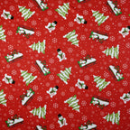 LAST 2m FS076 Christmas Print, Snowman, Tree | Fabric Styles
