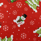 LAST 2m FS076 Christmas Print, Snowman, Tree | Fabric Styles