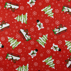 LAST 2m FS076 Christmas Print, Snowman, Tree | Fabric Styles