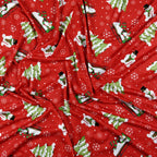 LAST 2m FS076 Christmas Print, Snowman, Tree | Fabric Styles