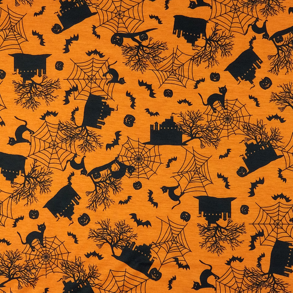 FS160 Halloween Haunted House Print | Fabric Styles