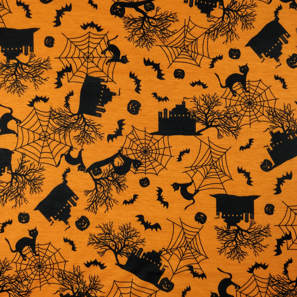 FS160 Halloween Haunted House Print | Fabric Styles