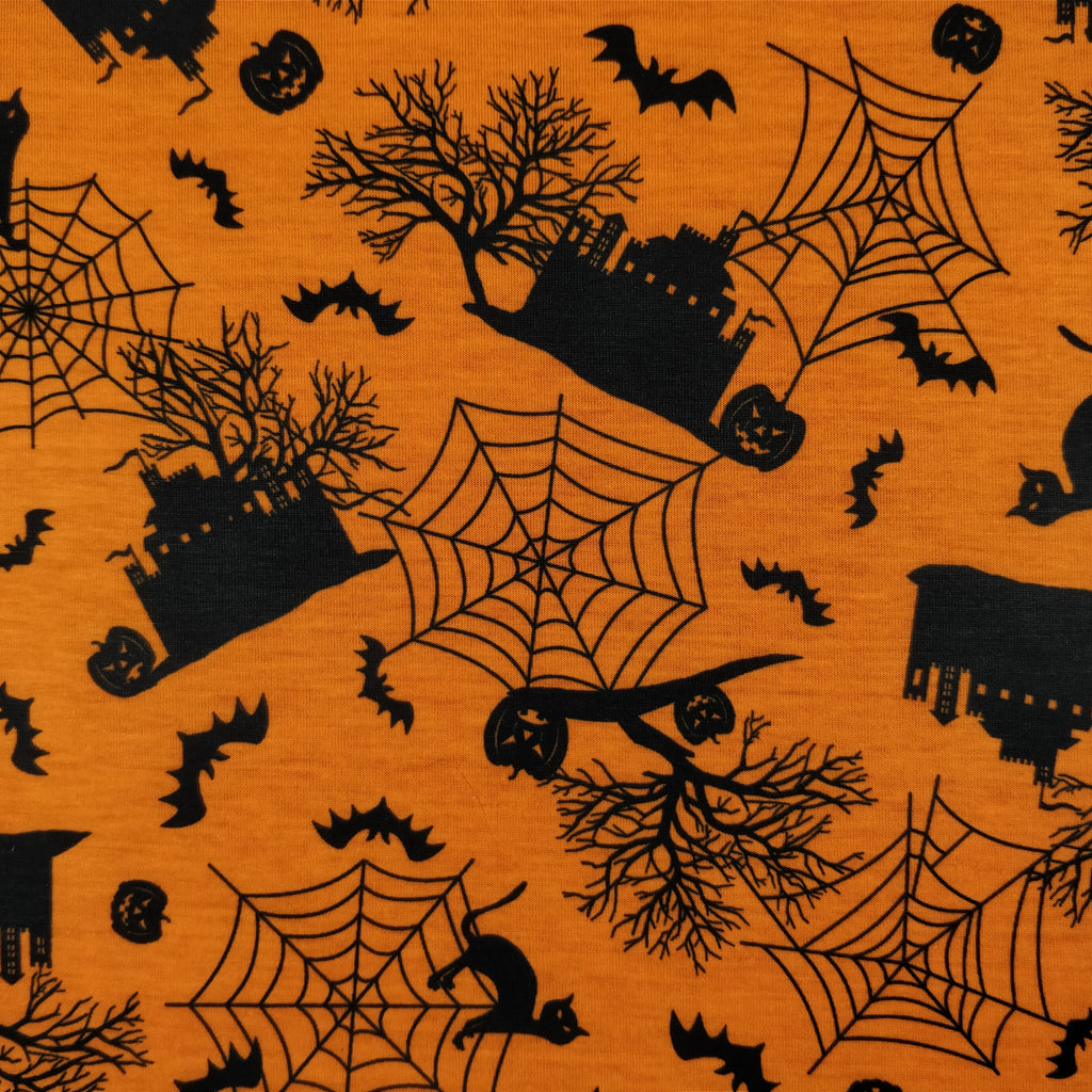 FS160 Halloween Haunted House Print | Fabric Styles