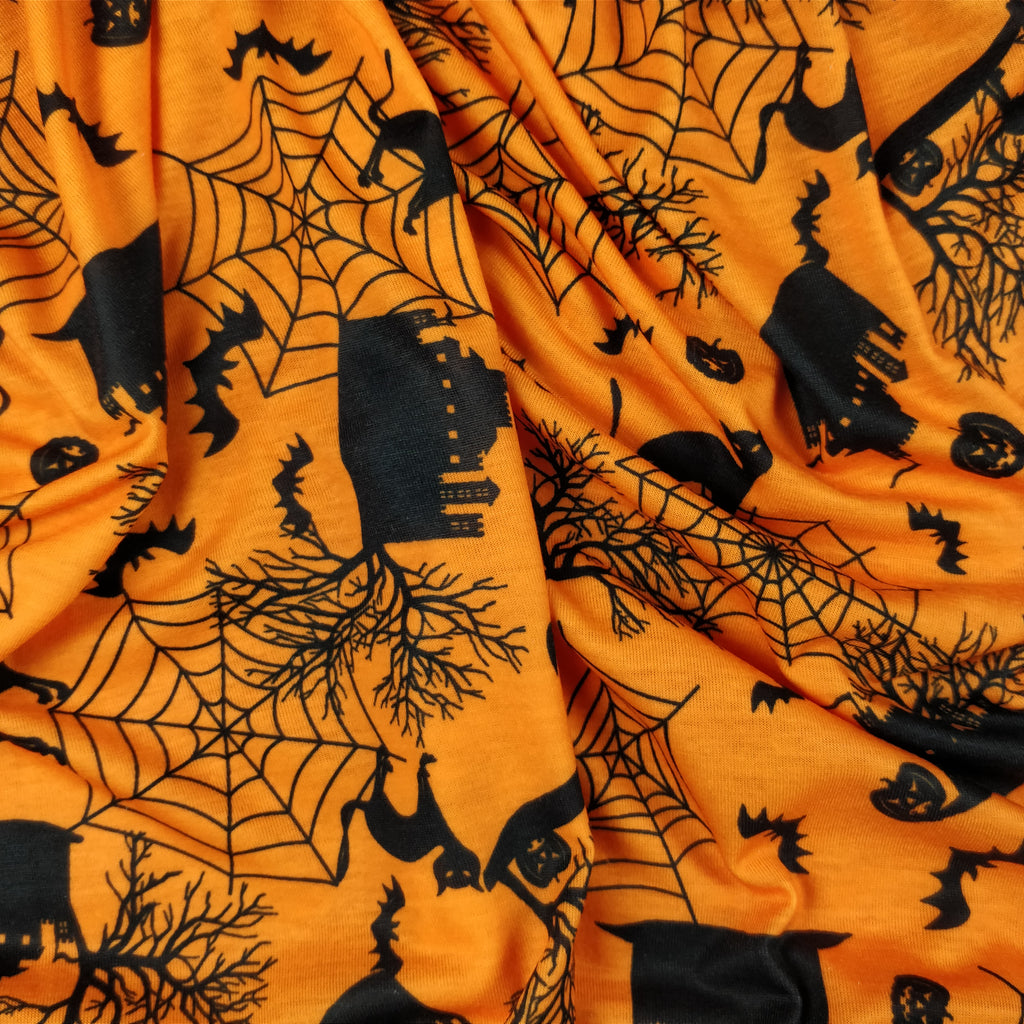 FS160 Halloween Haunted House Print | Fabric Styles