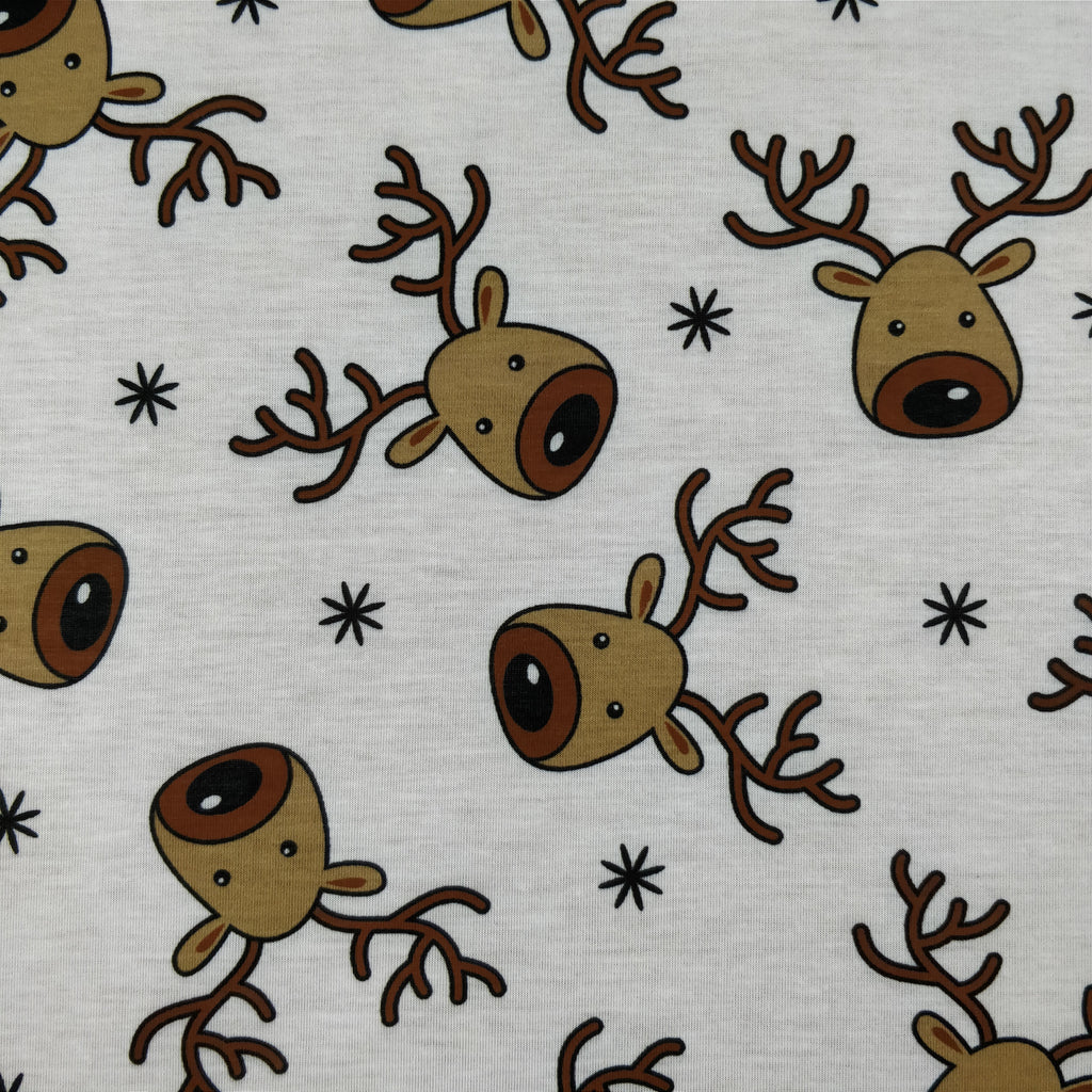 FS073_1 Scuba Christmas Print, Rudolf Reindeer | Fabric Styles