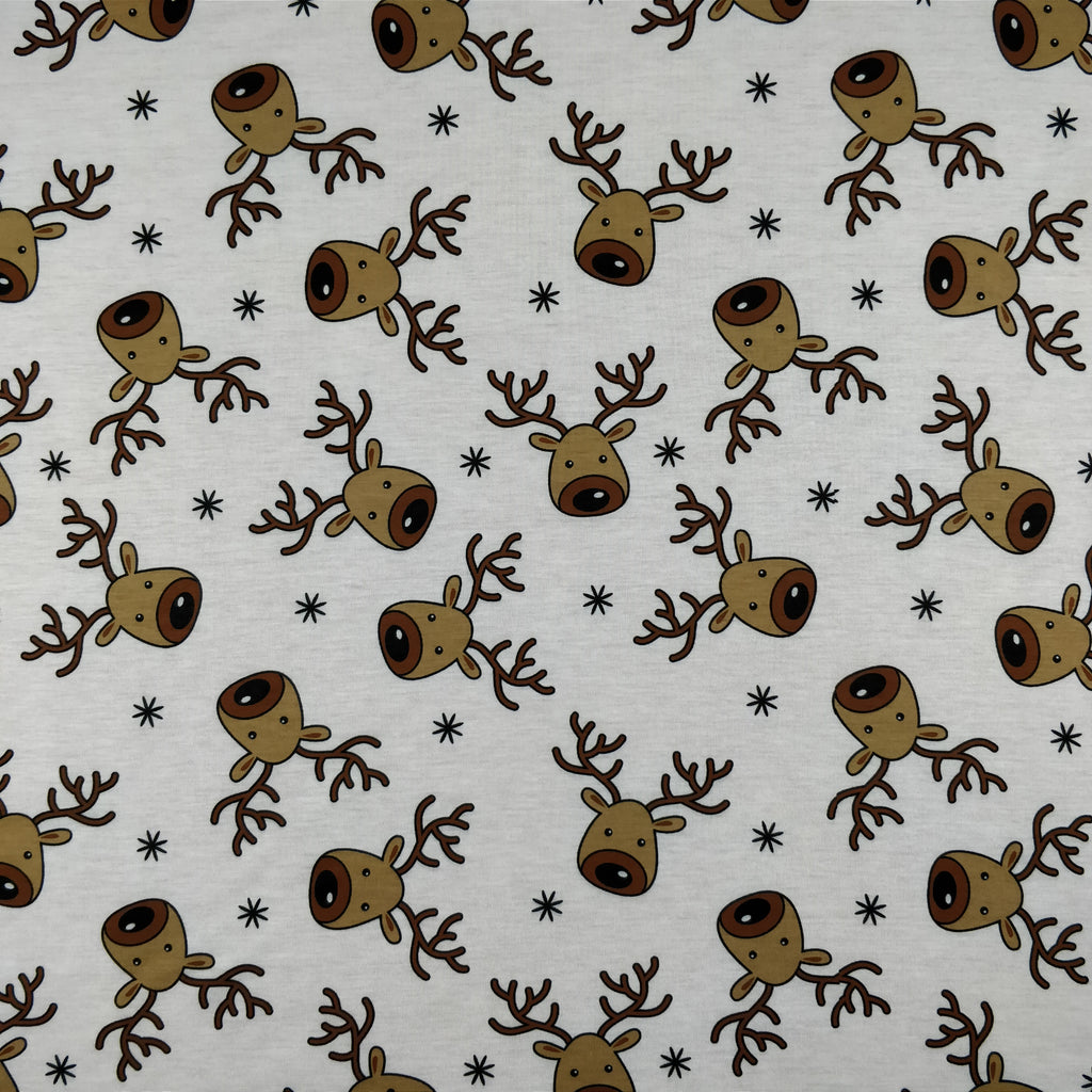 FS073_1 Scuba Christmas Print, Rudolf Reindeer | Fabric Styles