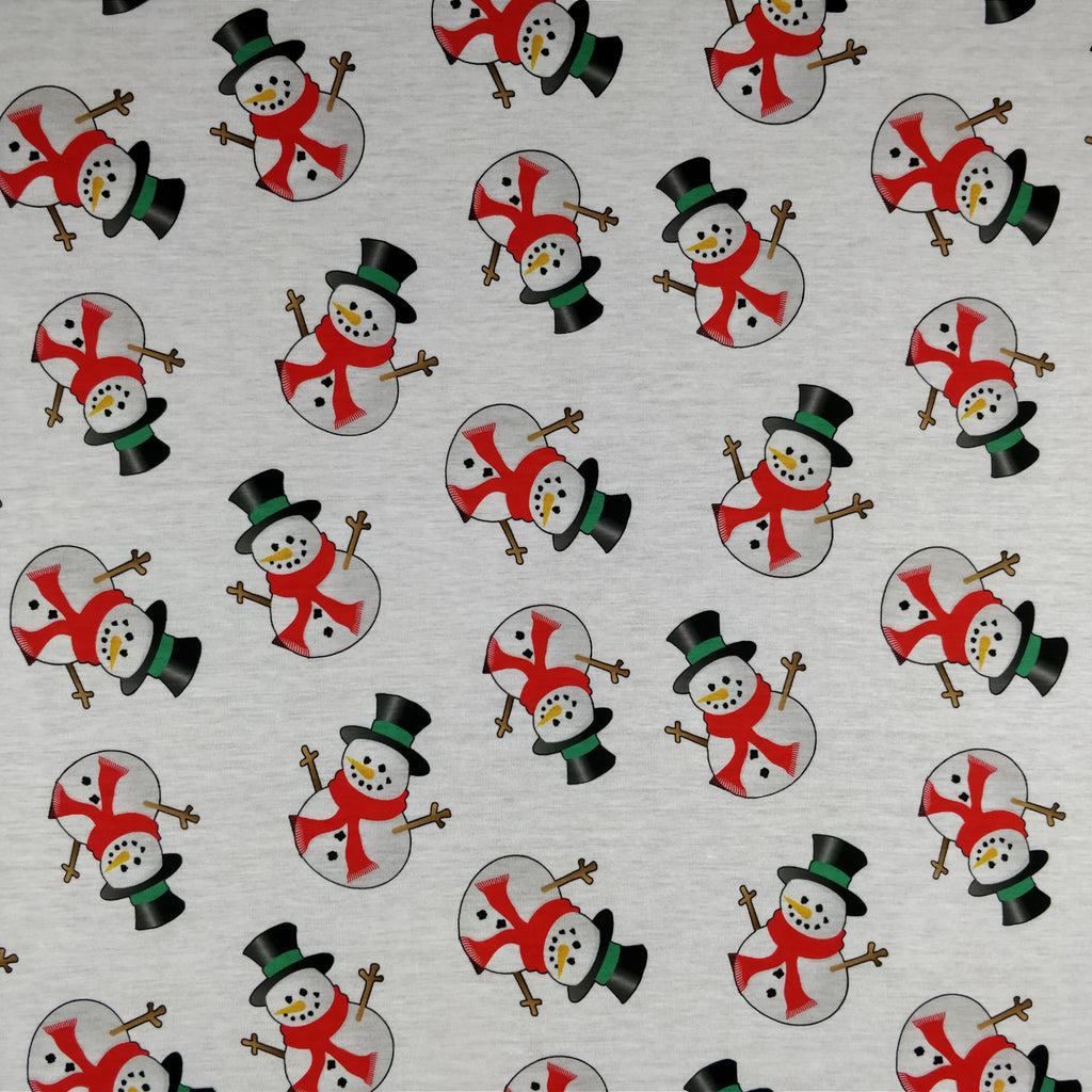 FS030_2 Snowman White Base | Fabric Styles