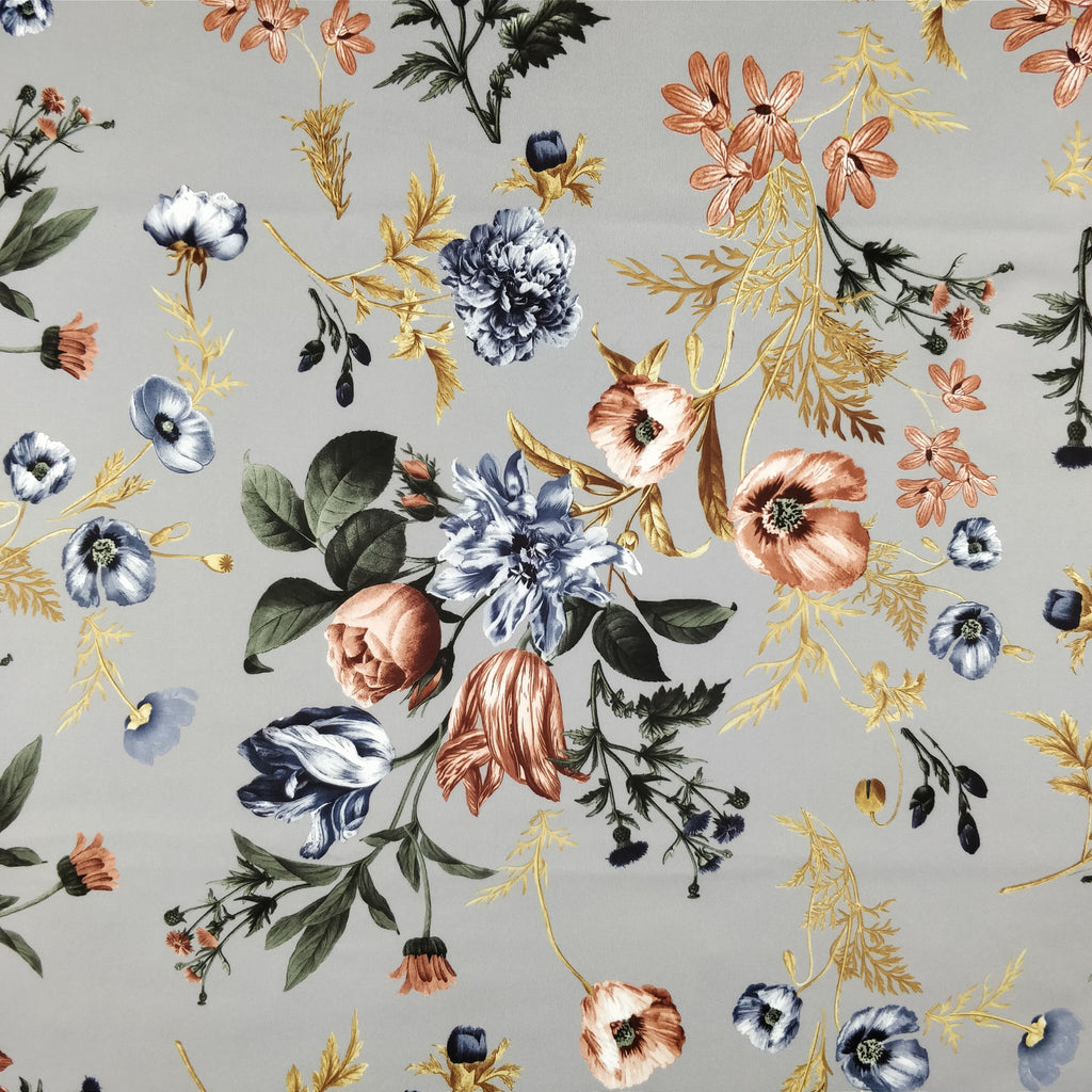 FS101_4 Floral Grey Base | Fabric Styles