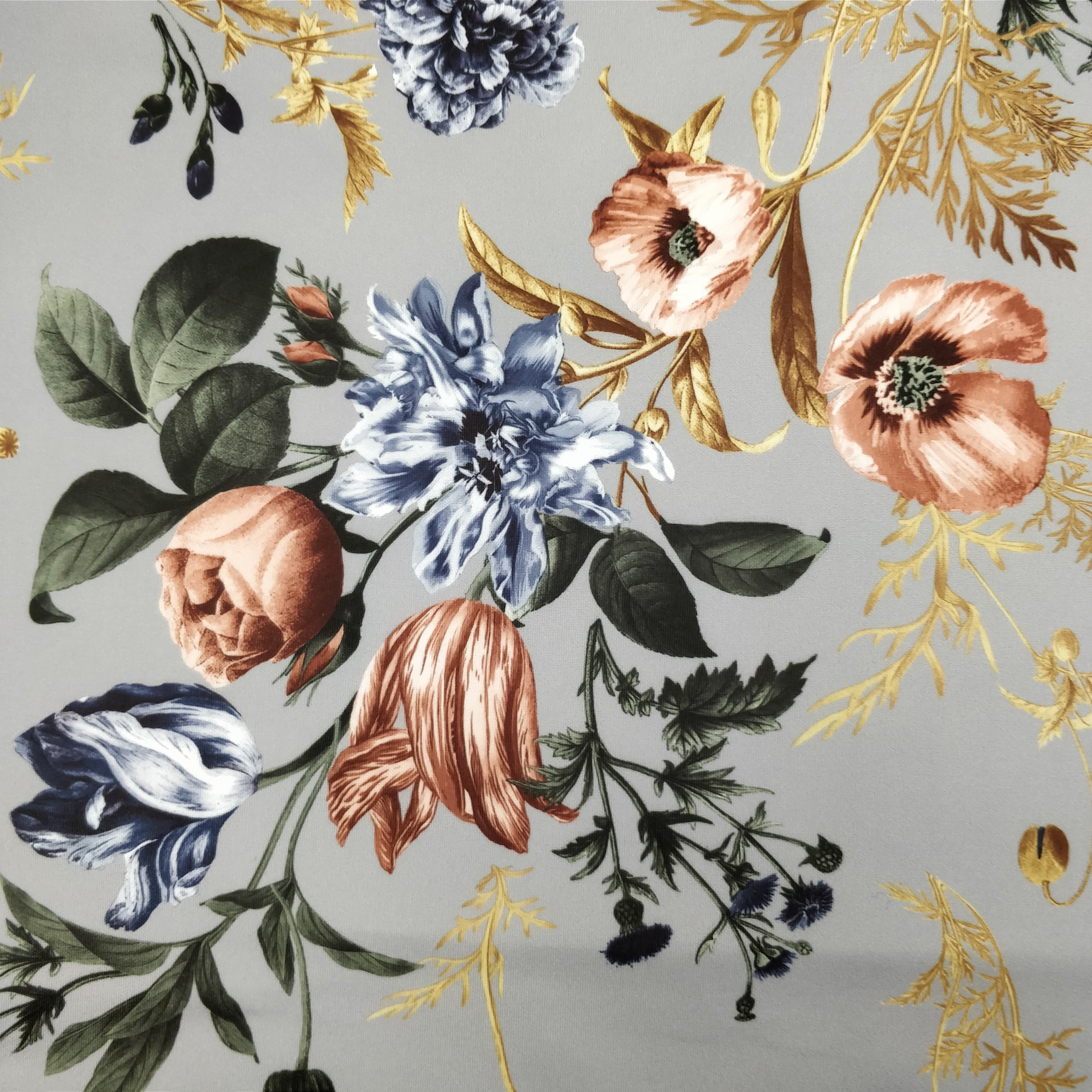 FS101_4 Floral Grey Base | Fabric Styles