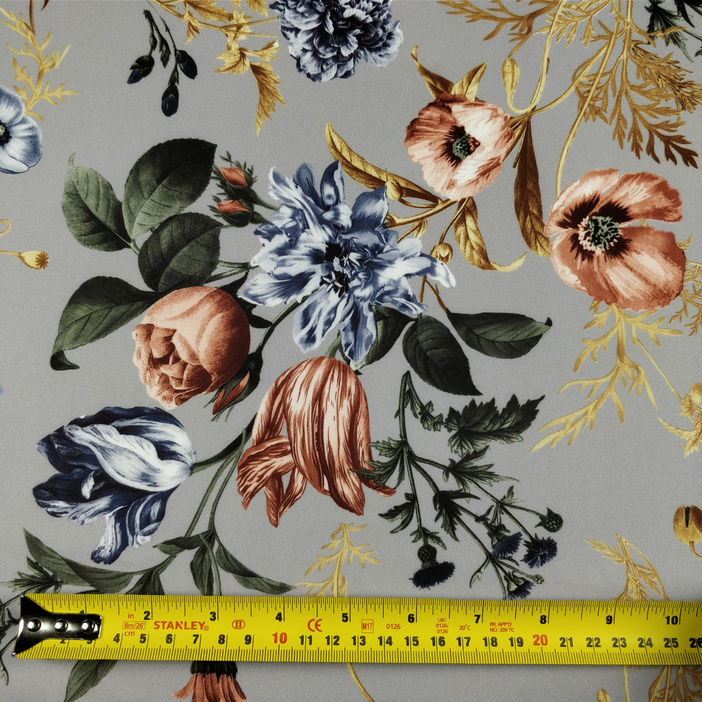 FS101_4 Floral Grey Base | Fabric Styles