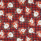 FS079_1 Christmas Print, Tartan Santa | Fabric Styles