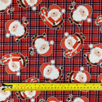 FS079_1 Christmas Print, Tartan Santa | Fabric Styles