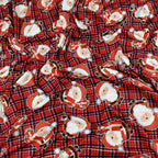 FS079_1 Christmas Print, Tartan Santa | Fabric Styles