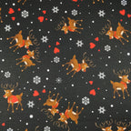 FS153 Reindeer Lovehearts Snowflakes | Fabric Styles