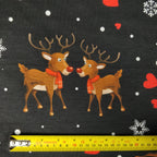 FS153 Reindeer Lovehearts Snowflakes | Fabric Styles