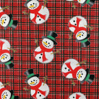 FS081 Christmas Print, Tartan Snowman | Fabric Styles