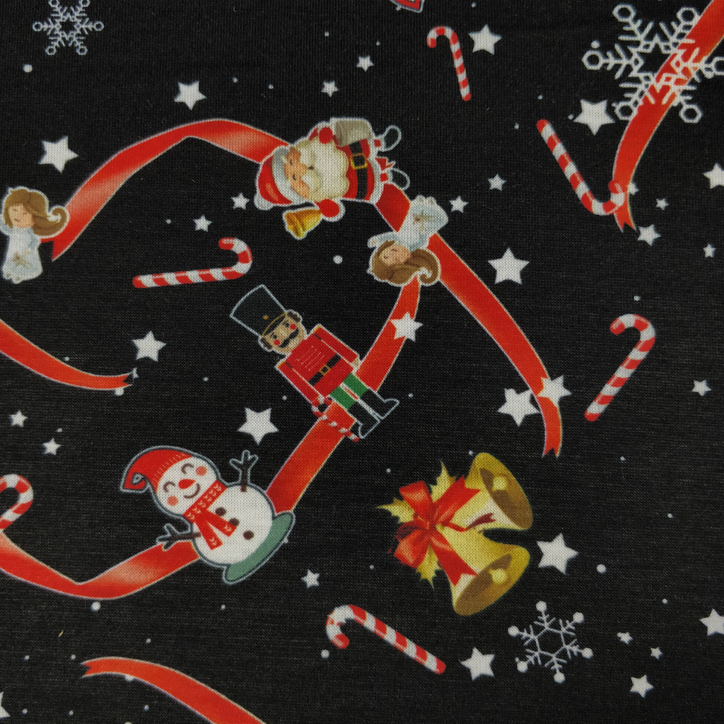 FS072 Christmas Snowman, Santa, Candy stick | Fabric Styles