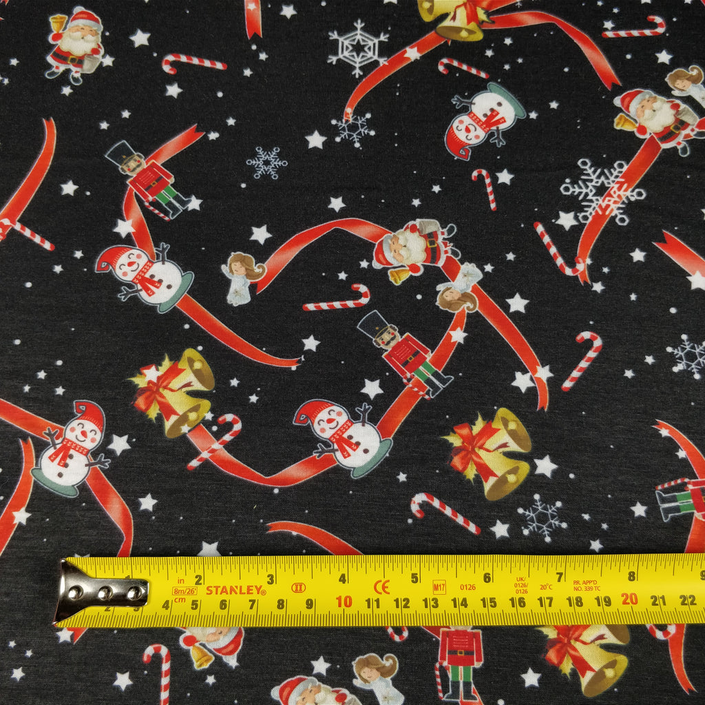 FS072 Christmas Snowman, Santa, Candy stick | Fabric Styles