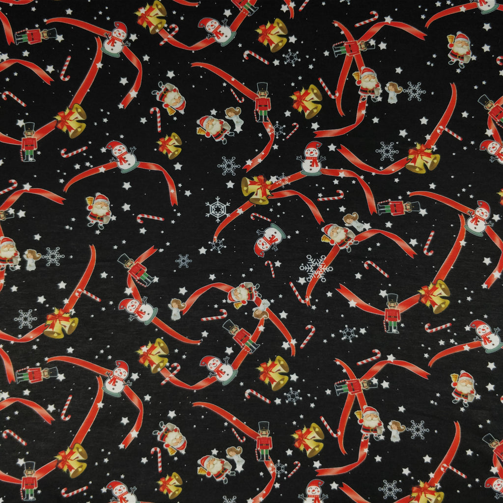 FS072 Christmas Snowman, Santa, Candy stick | Fabric Styles