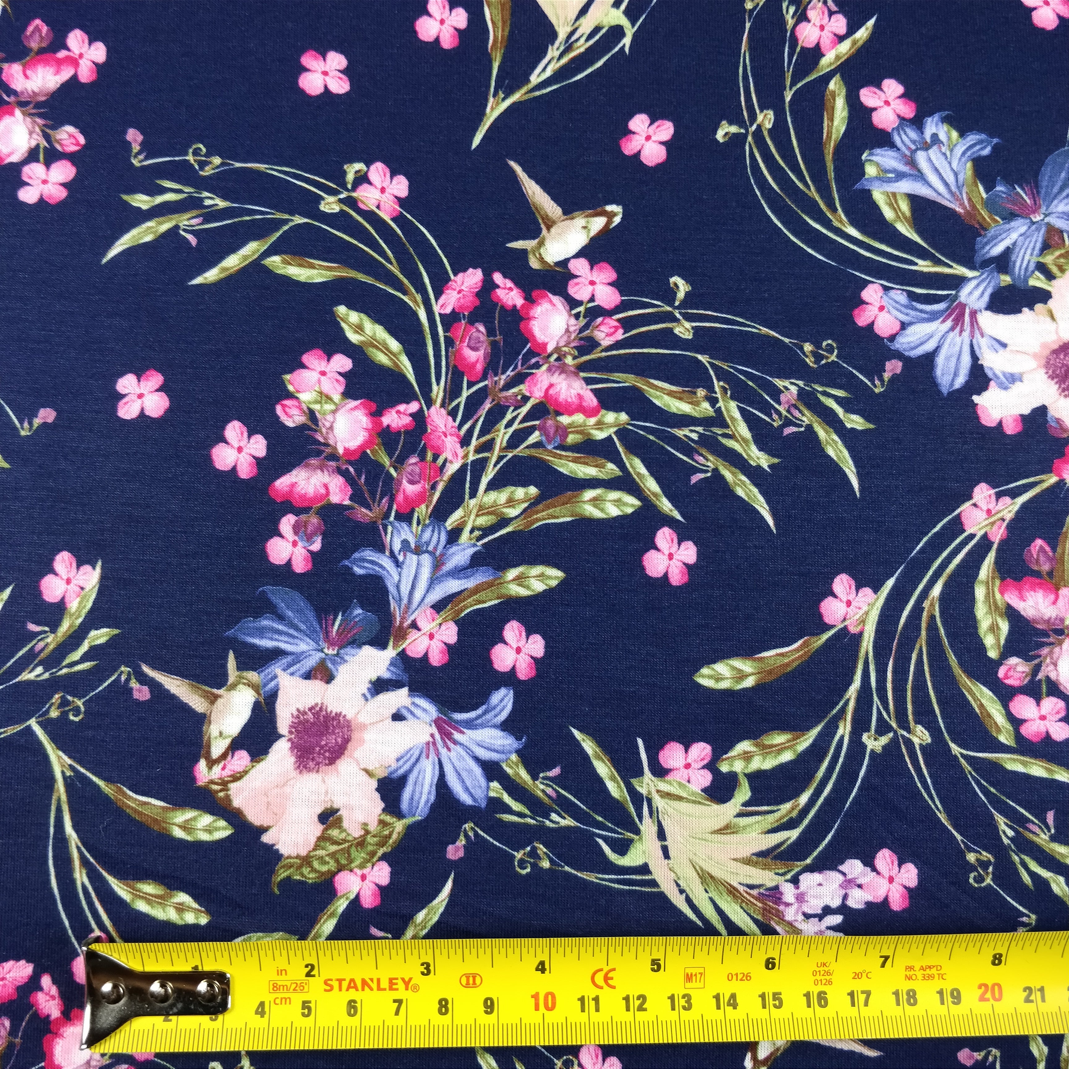 FS186 Navy Base Floral | Fabric Styles
