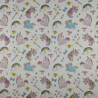 FS169 Unicorn Rainbow | Fabric | Animal, Blue, drape, Exclusive, Fabric, fashion fabric, jersey, making, Rainbow, Scuba, sewing, Stretchy, Unicorn | Fabric Styles