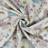 FS169 Unicorn Rainbow | Fabric | Animal, Blue, drape, Exclusive, Fabric, fashion fabric, jersey, making, Rainbow, Scuba, sewing, Stretchy, Unicorn | Fabric Styles